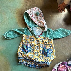 Matilda Jane Teal and Yellow Kids Dress with Diaper Cover
